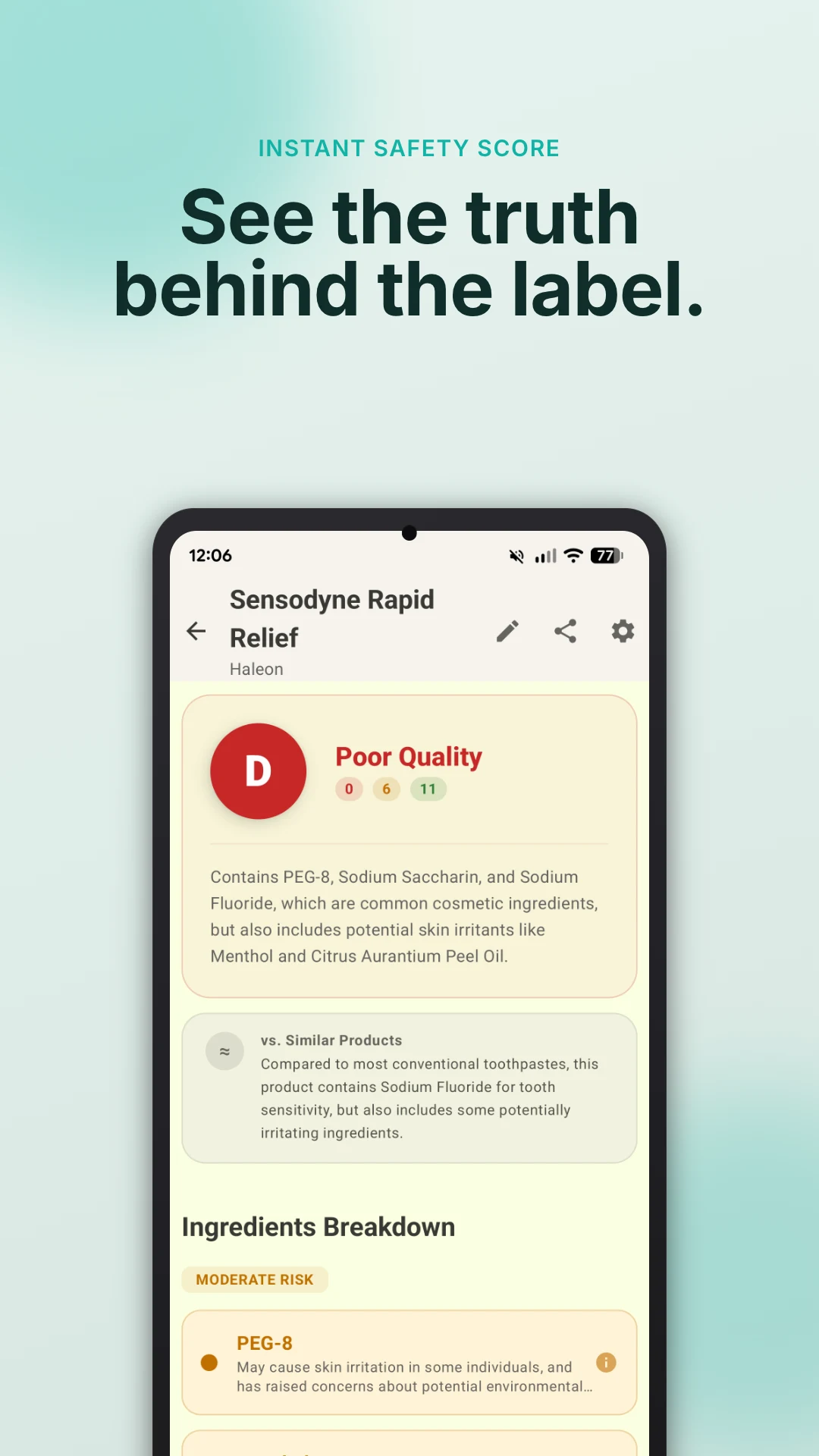 Toxly: Ingredient Scanner screenshot